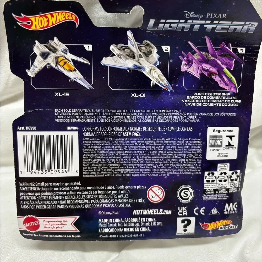 2022 Hot Wheels Diecast Disney Pixar Lightyear Zurg Fighter Ship HGV98 4+ New